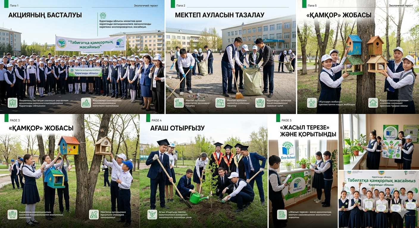 «Заботимся о природе»: Карагандинские обучающиеся вносят вклад в улучшение окружающей среды