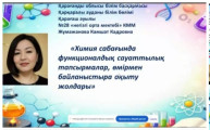 Химияны оқытуда функционалдық сауаттылықты қалыптастыру тәсілдері»  шебер-сынып